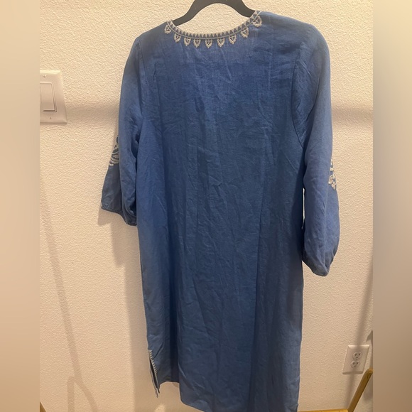 Soft Surroundings Blue Kimora Embroidered Midi Dress - Picture 6 of 7